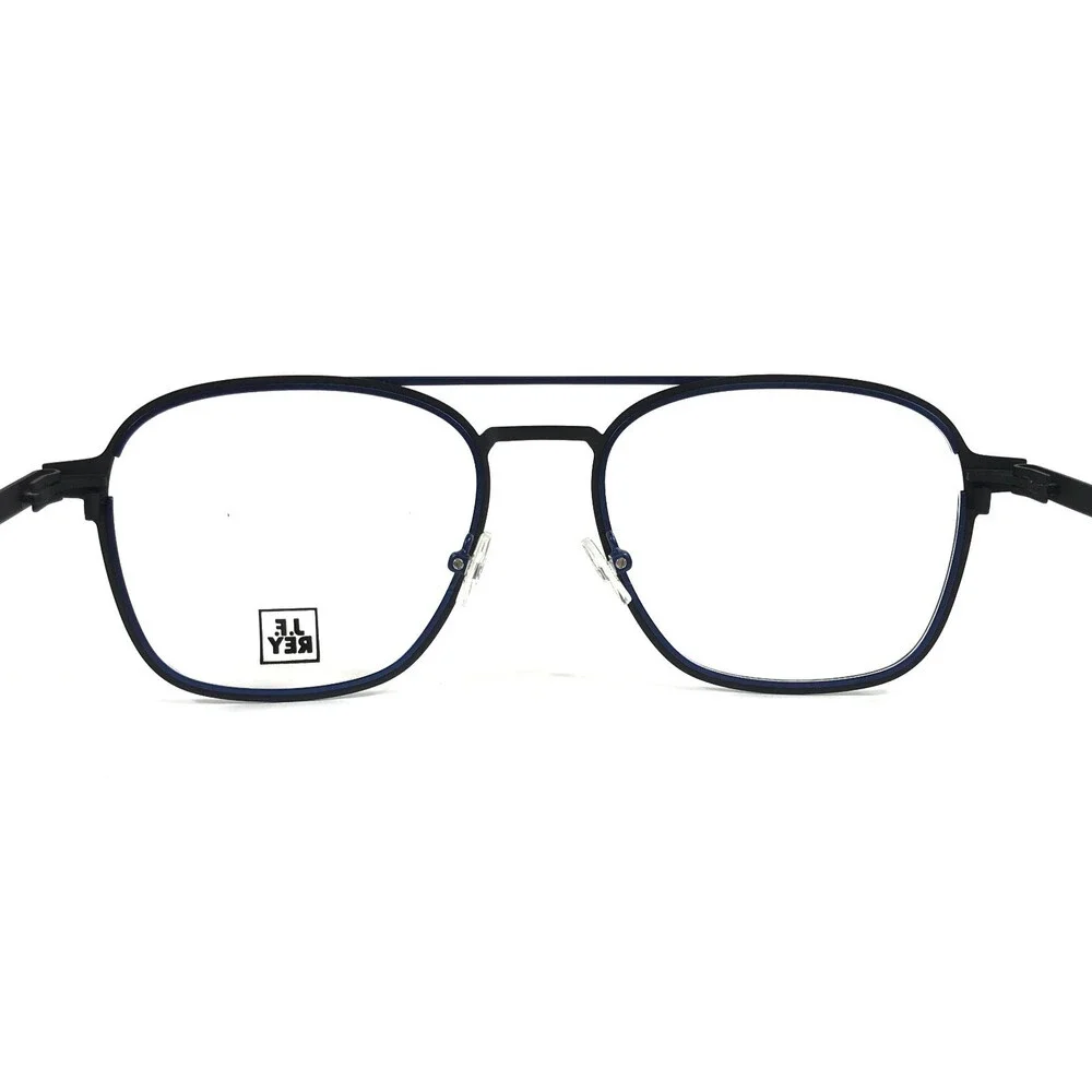J. F. Rey Eyeglasses Frames JF3058 0828 Black Blue Aviator Full Rim 56-19-145